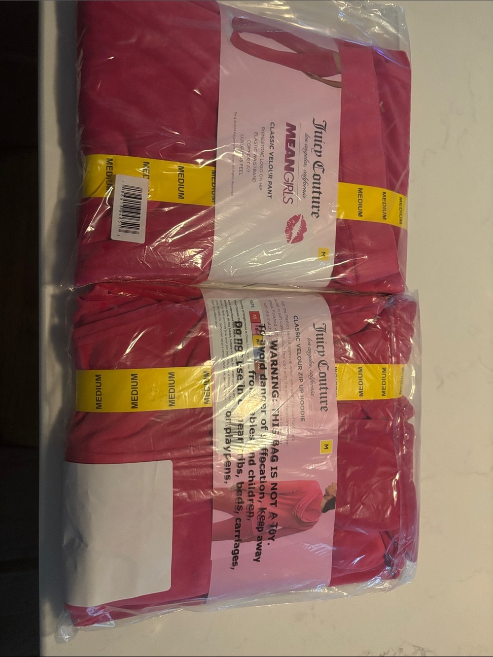 Juicy Couture Bright Pink Velour Tracksuit Set